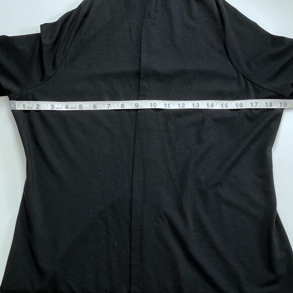 Eileen Fisher Black Open Front Cardigan Small Neutral Minimalist Layering Career - Picture 7 of 8